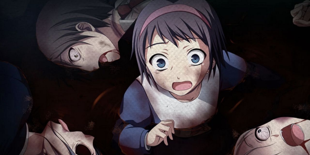 A young girl screams while surrounded by the dead in Corpse Party