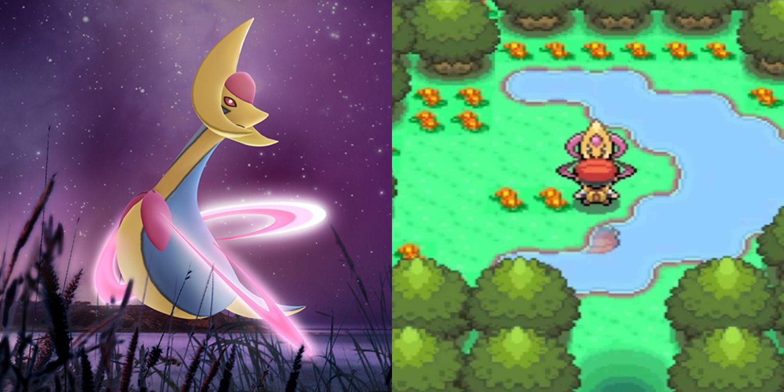 Cresselia promo for Pokémon GO and the in-game event in the DS games