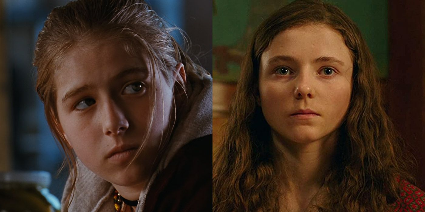 Split image of Sarah from the Crow, and Thomasin McKenzie