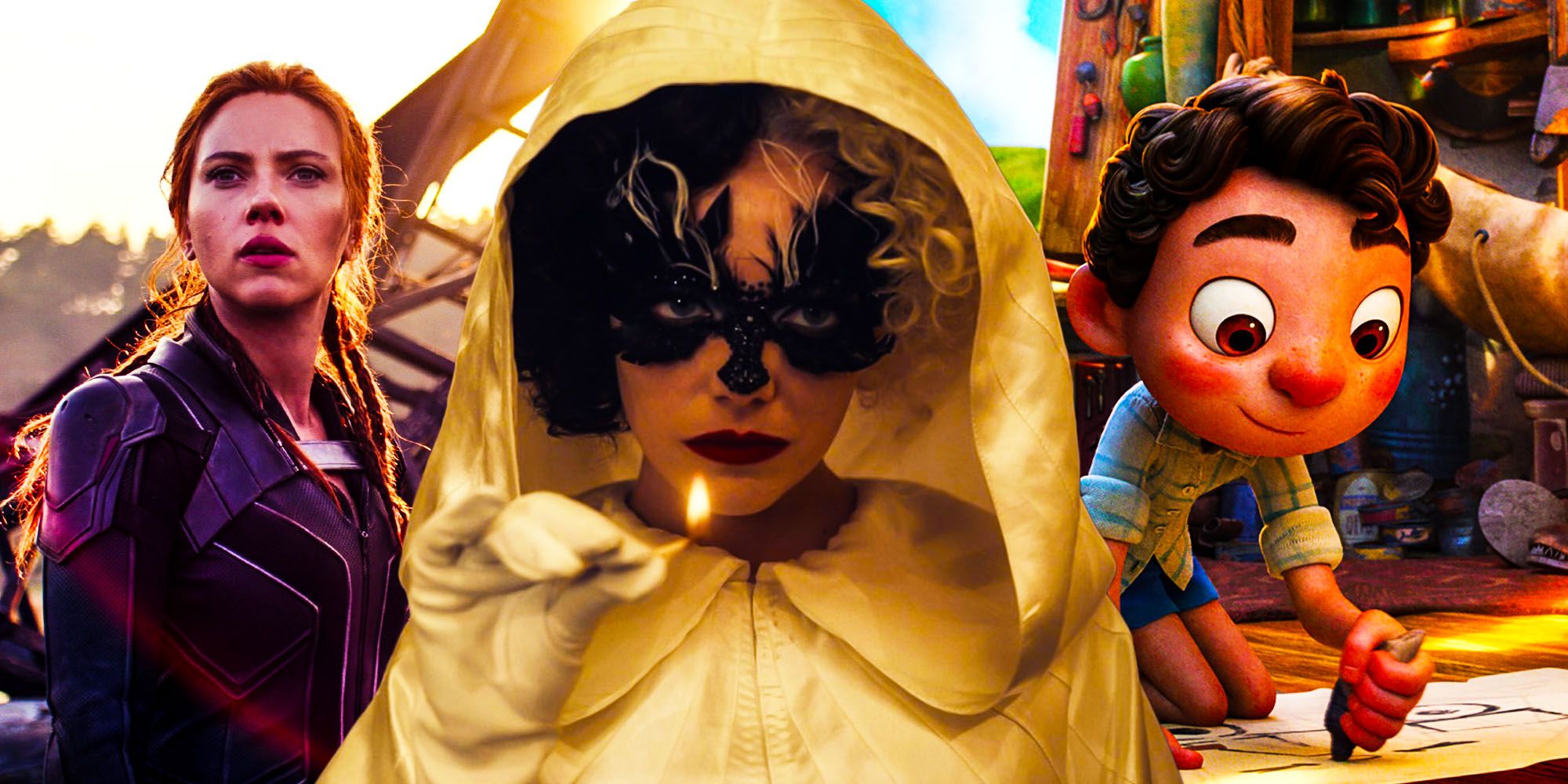Cruella Black widow Luca Pixar disney plus release controversy