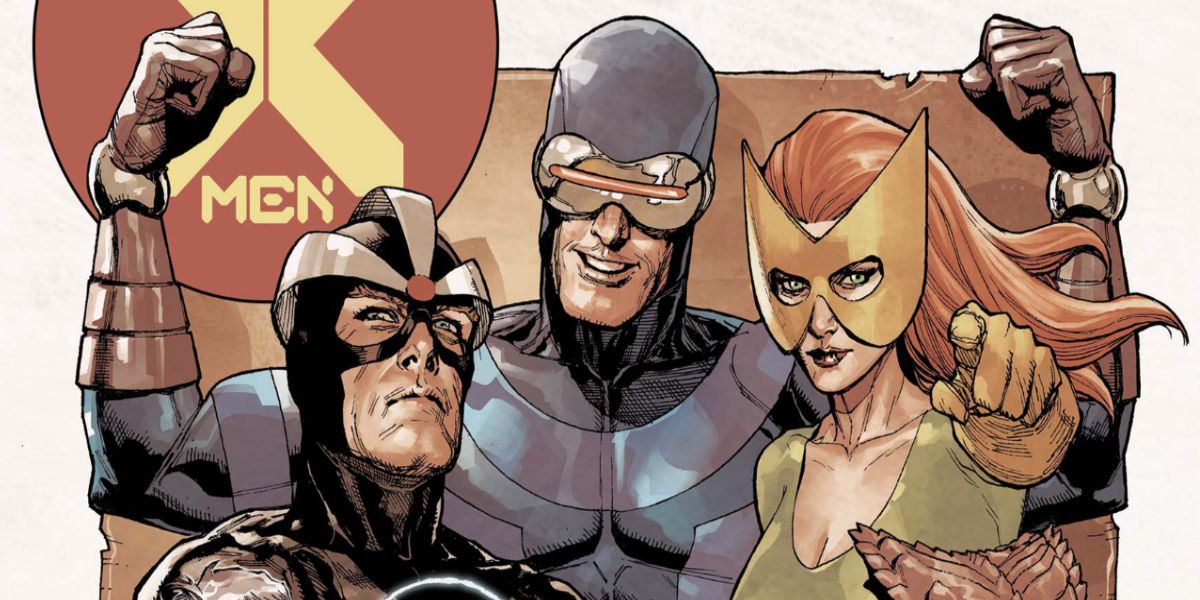 Cyclops flexes his muscles with Havok and Jean Grey by his side.