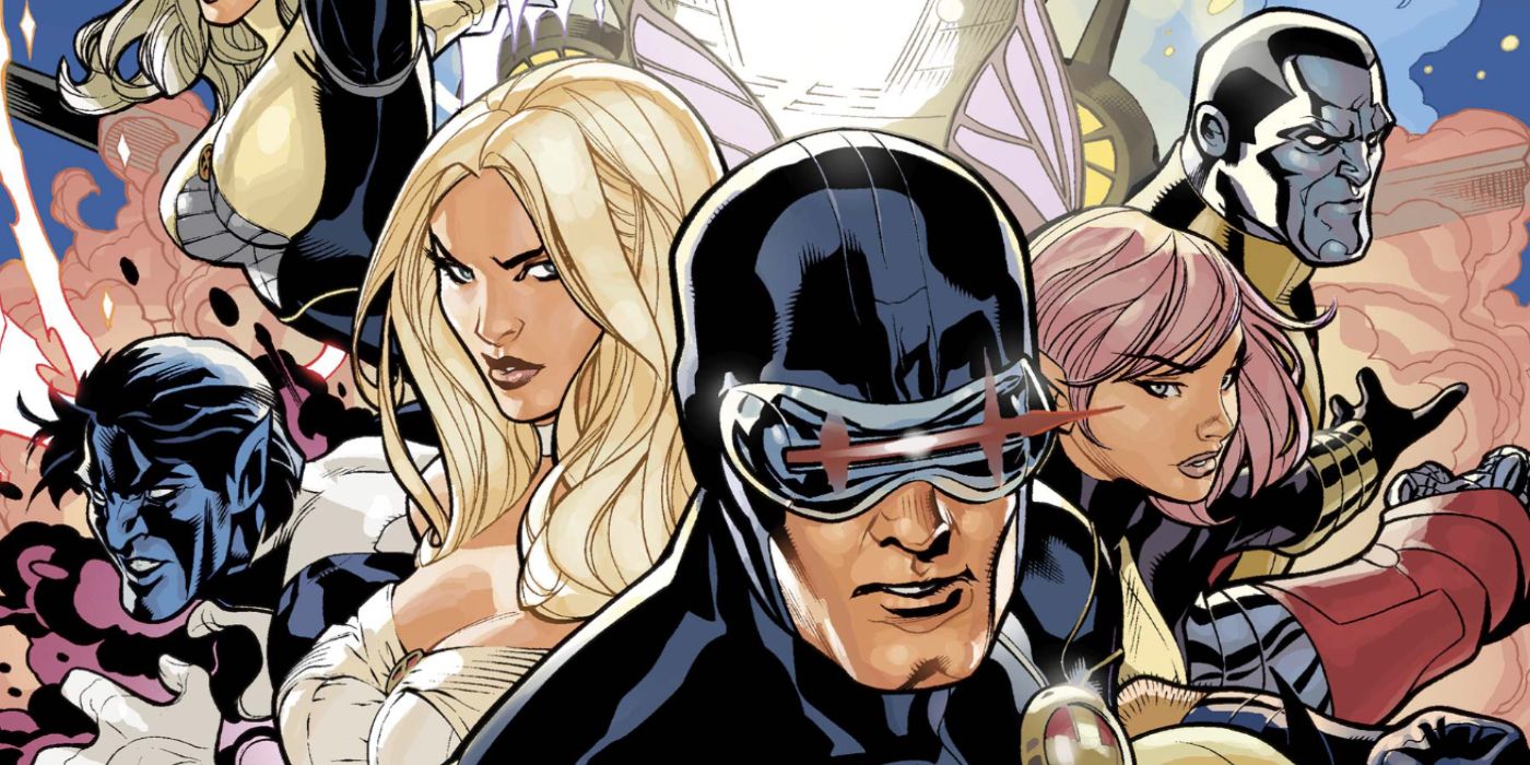 Cyclops stands at the front of the X-Men.