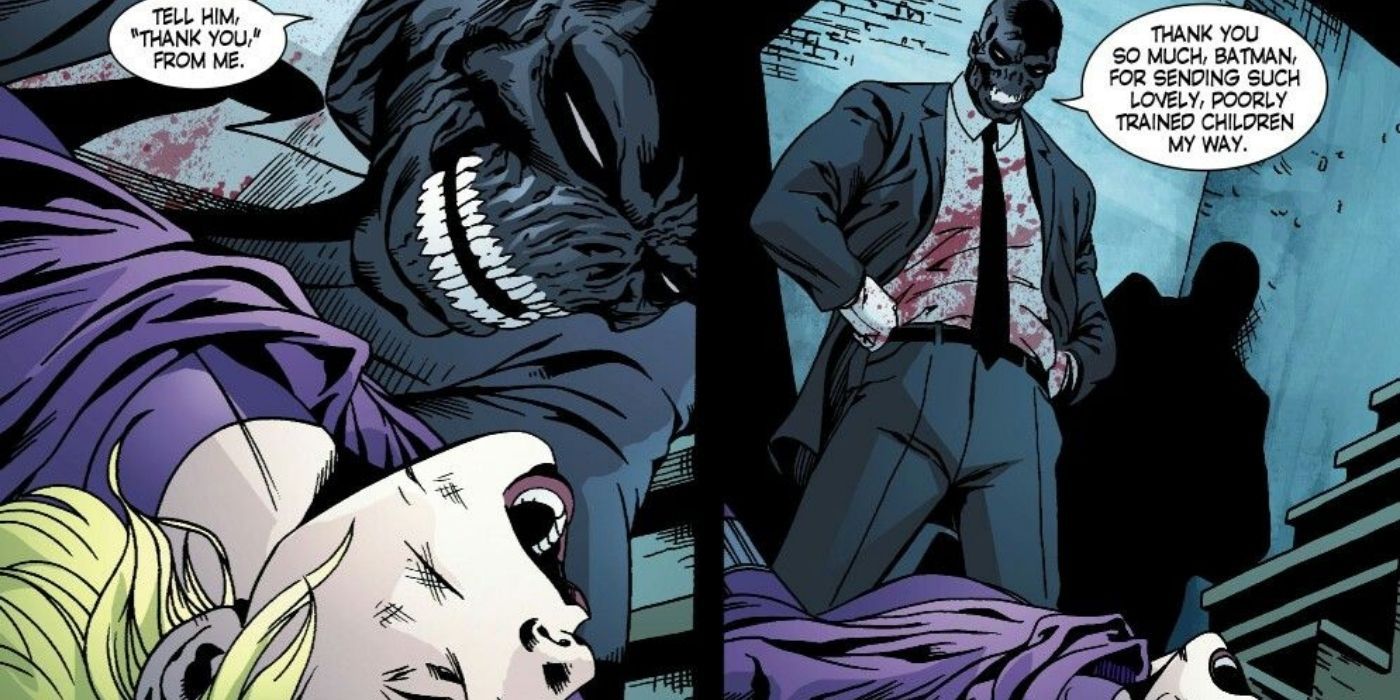 Black Mask tortures Stephanie Brown in DC Comics