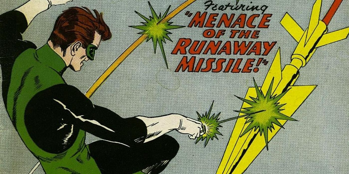 Hal Jordan using his ring against a missile during his debut in DC Comics