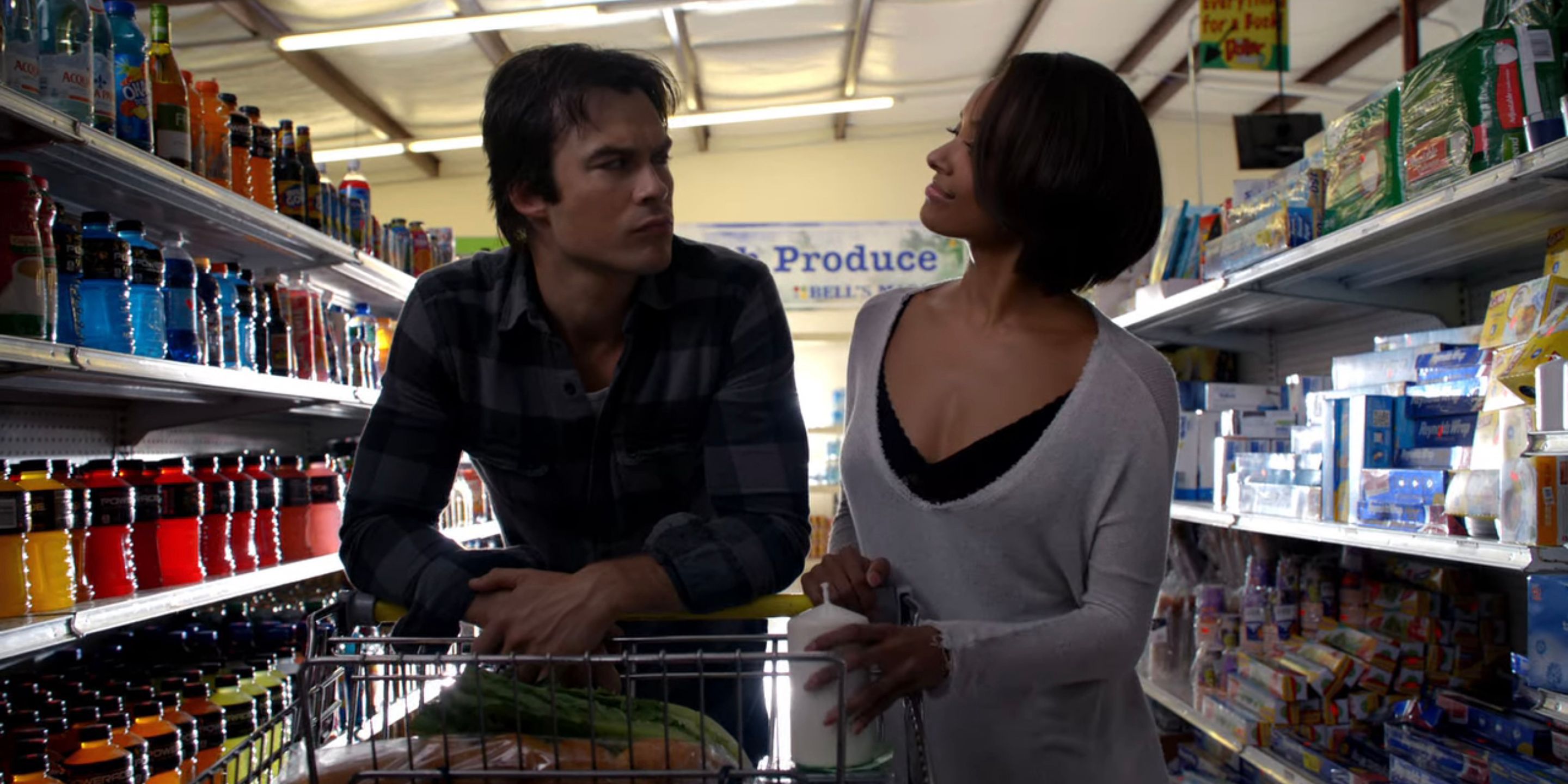 Damon and Bonnie go shopping in The Vampire Diaries.