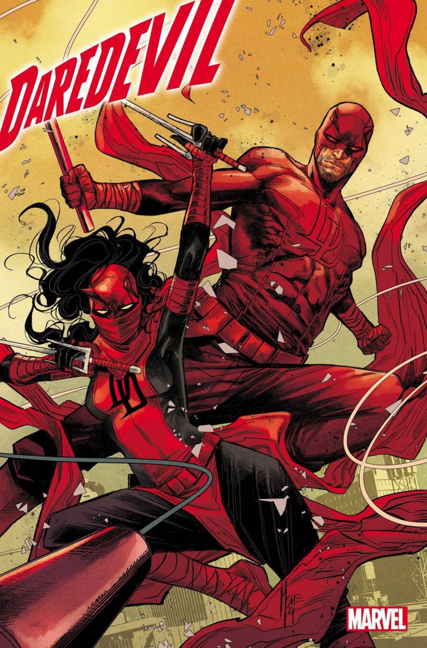 Daredevil 36 Cover featuring Daredevil and Elektra as Daredevil