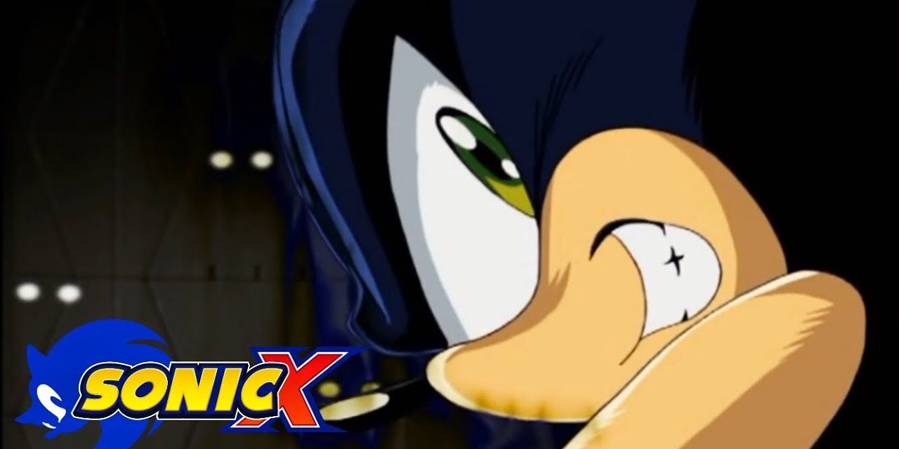 An image of Dark Sonic leering at the camera.