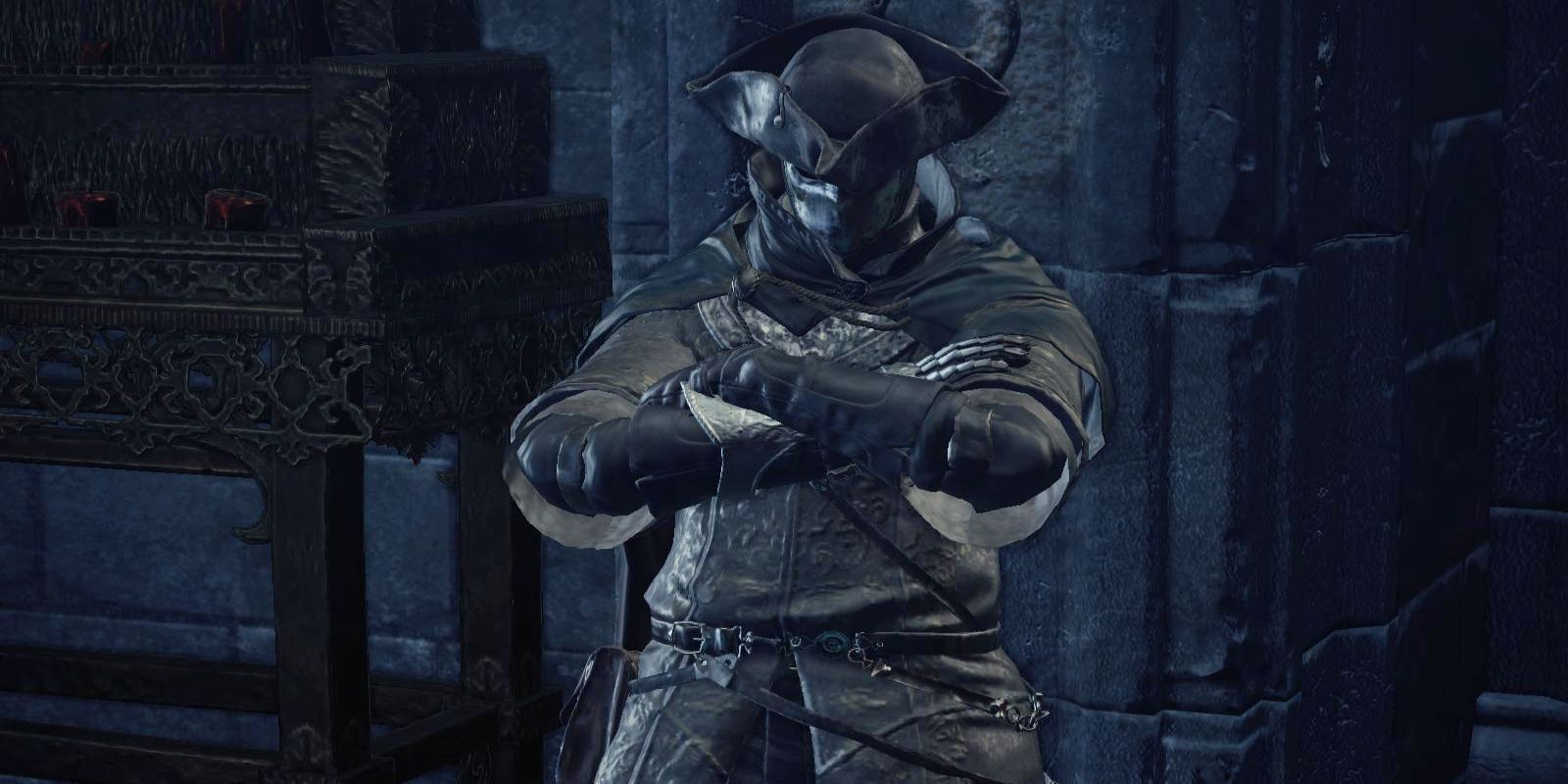 A screenshot of the Dark Souls 3 NPC Ringfinger Leonhard.