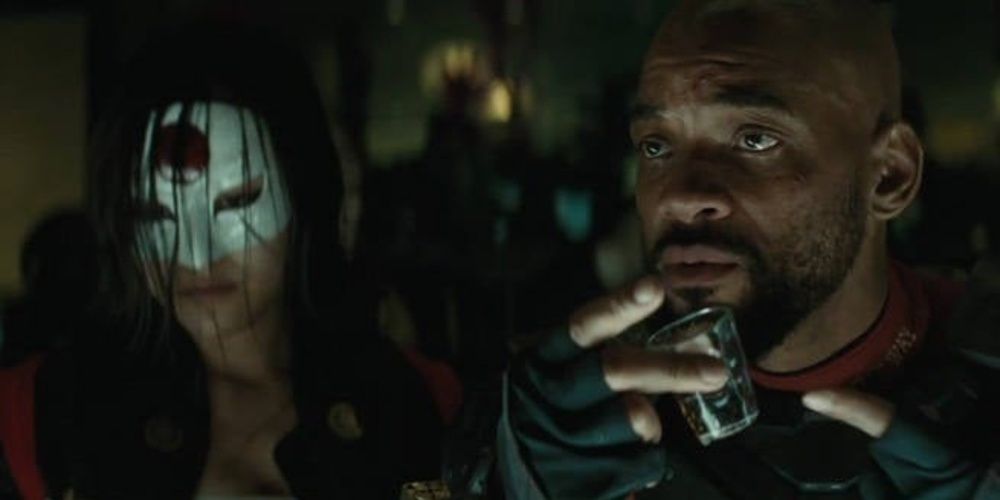 Deadshot and Katana have a drink in Suicide Squad