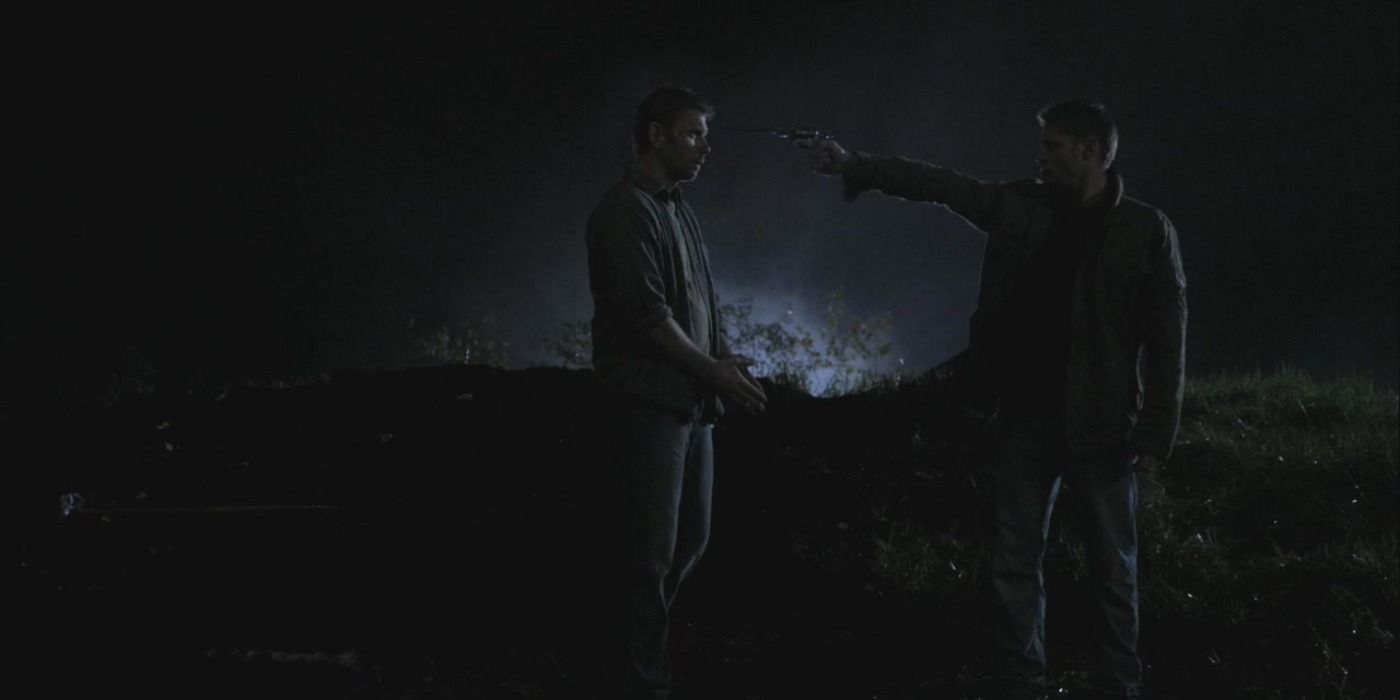 Dean shoots Lucifer in the face with the Colt, before he summons Death, but does not kill him in Supernatural