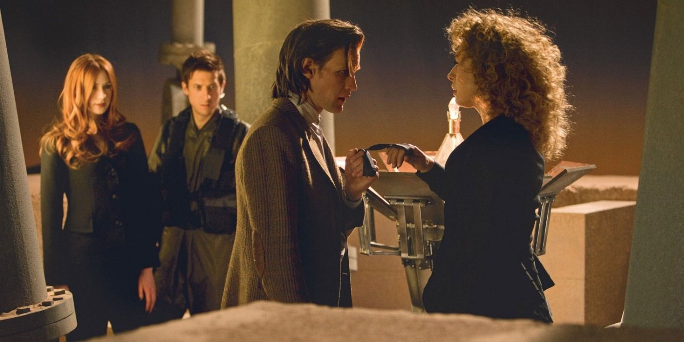 The Eleventh Doctor and River Standing Together and Getting Married in Doctor Who "The Wedding of River Song"