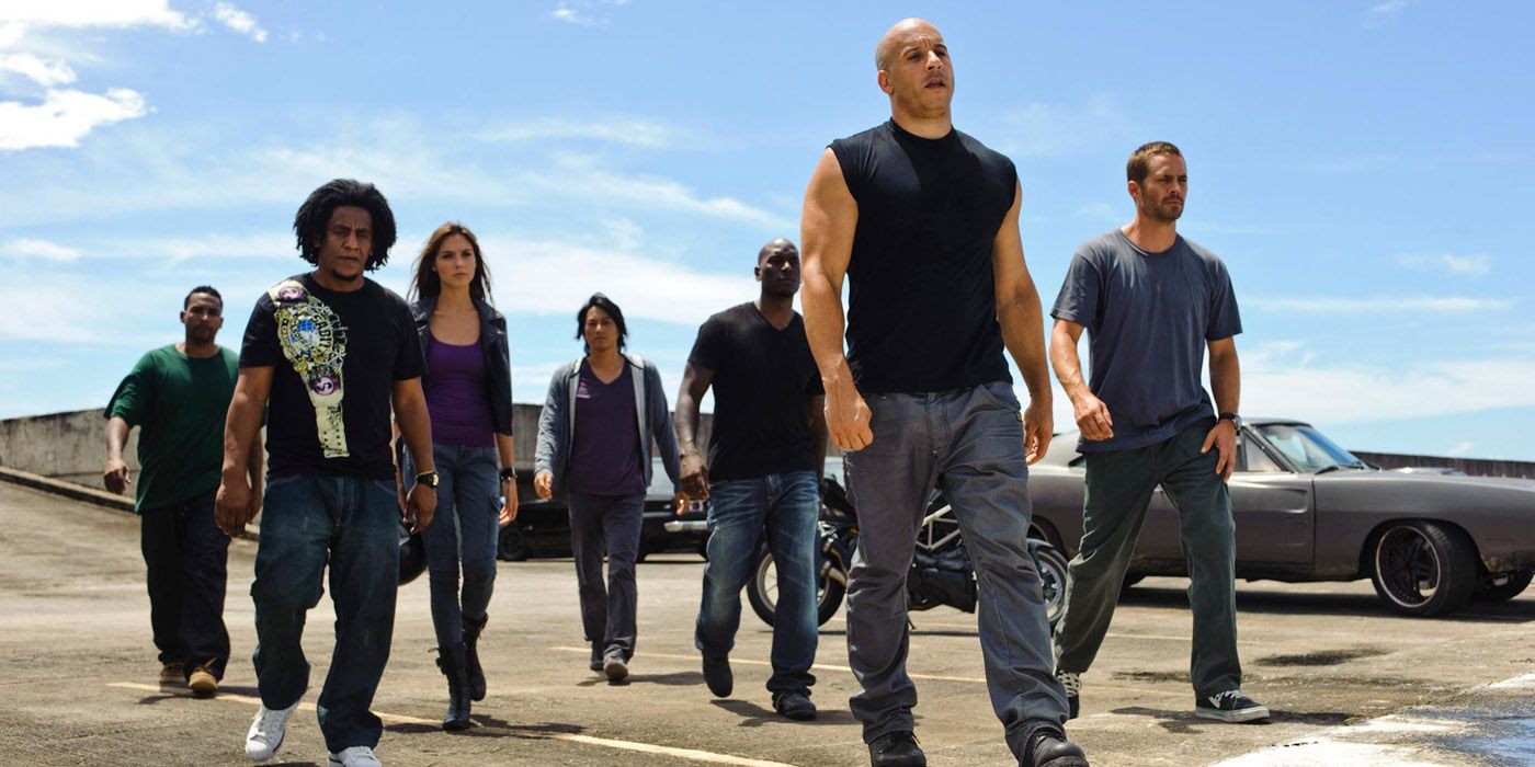 Dom leading his men into battle in Fast Five.