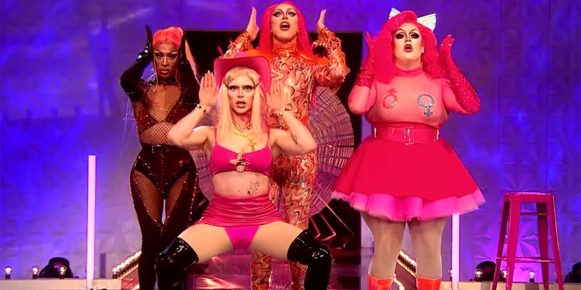 Bimini, Tayce, A'Whora &amp; Lawrence Cheney perform the song &quot;UK Hun?&quot; on RuPaul's Drag Race UK..