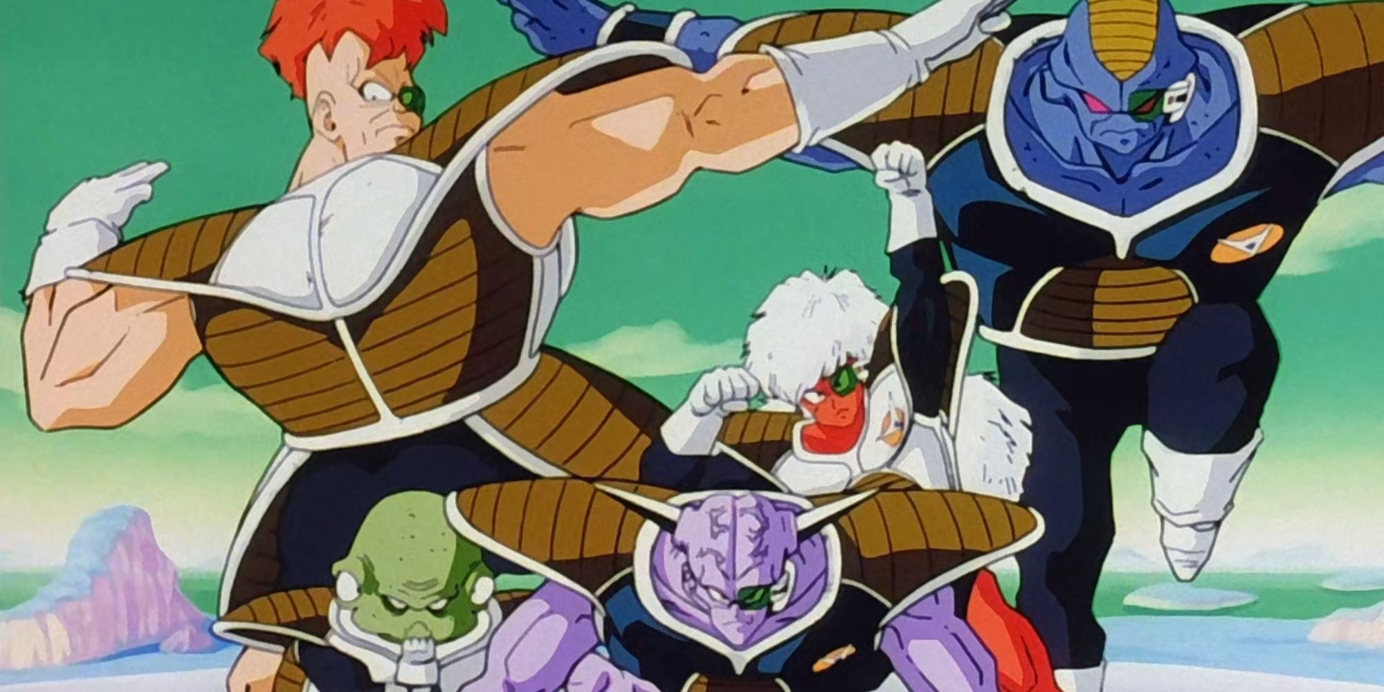 The Ginyu Force posing in Dragon Ball Z