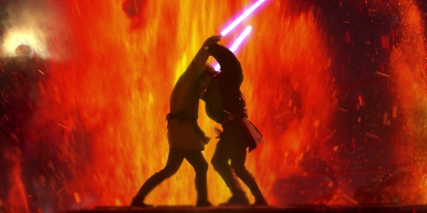 Obi Wan and Anakin Duel on Mustafar