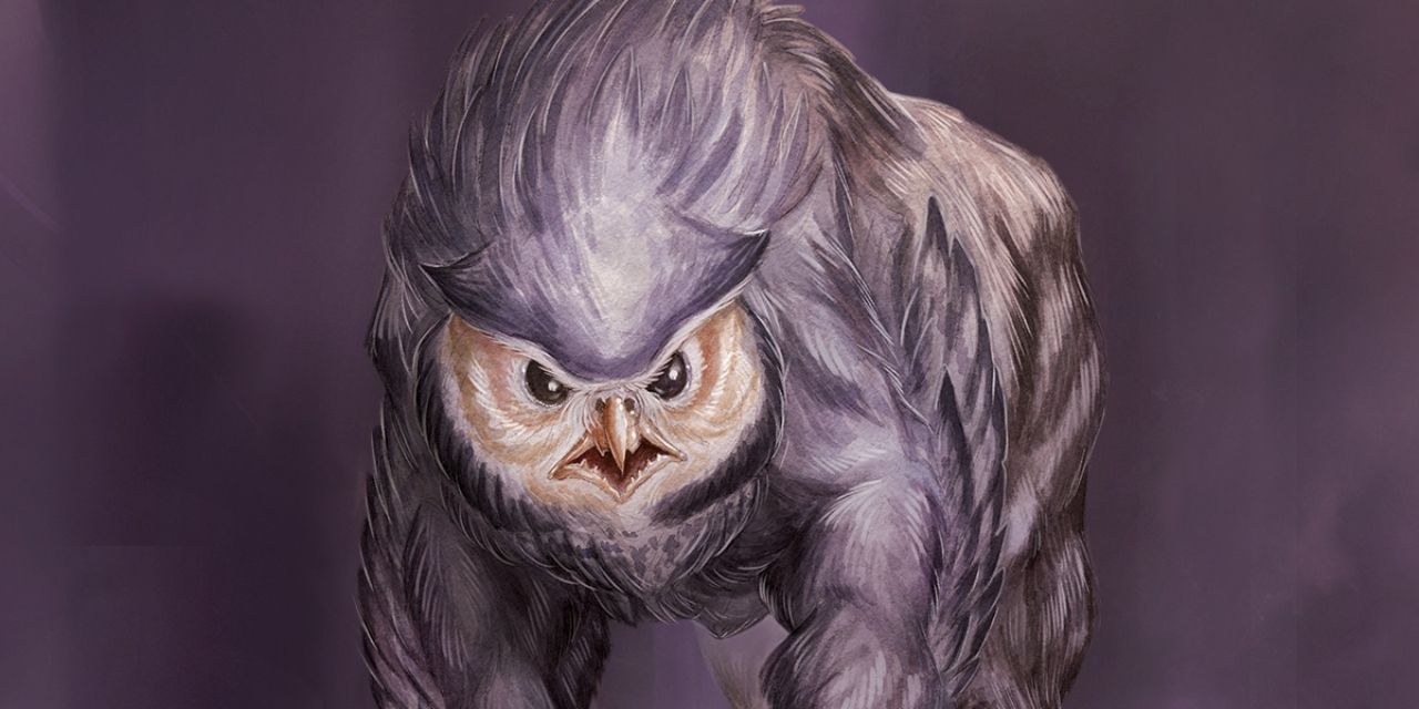 An Owlbear from Dungeons & Dragons looking menacing 