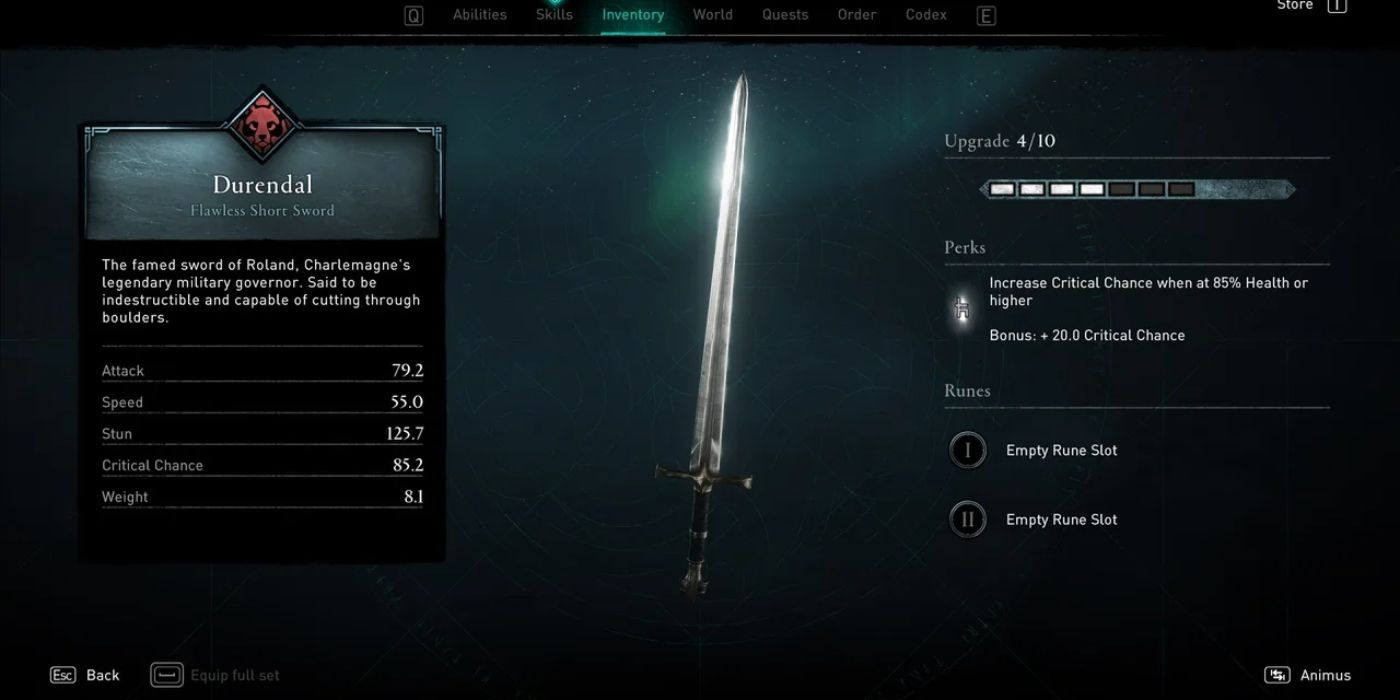 An image of the Durendal sword in Assassin’s Creed Valhalla.