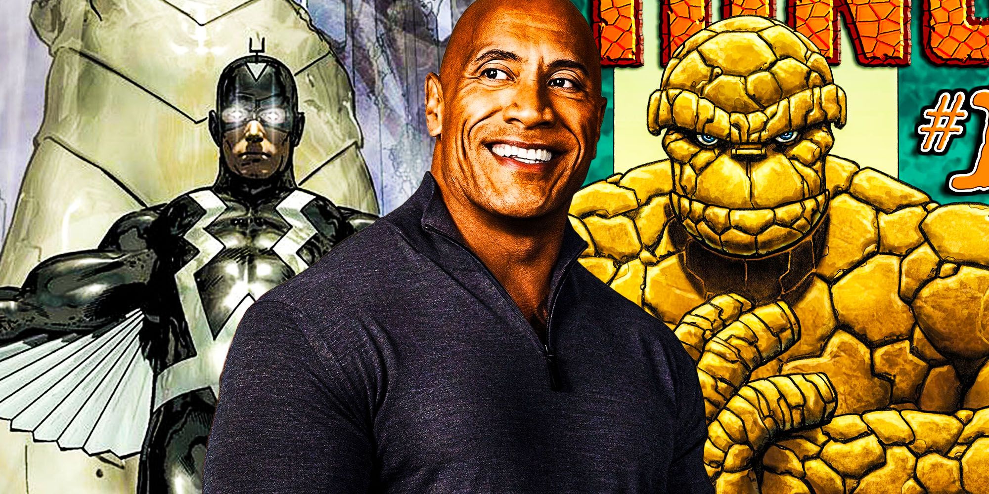 Dwayne the Rock Johnson Marvel characters MCU Black Bolt the Thing