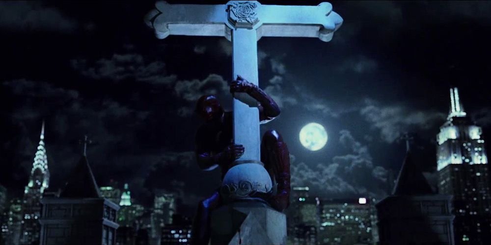 Daredevil sits on top of a church in Daredevil