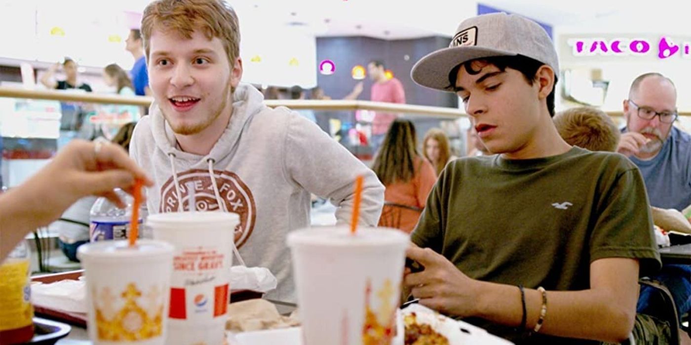 Trevor and Riley at the mall in Eighth Grade