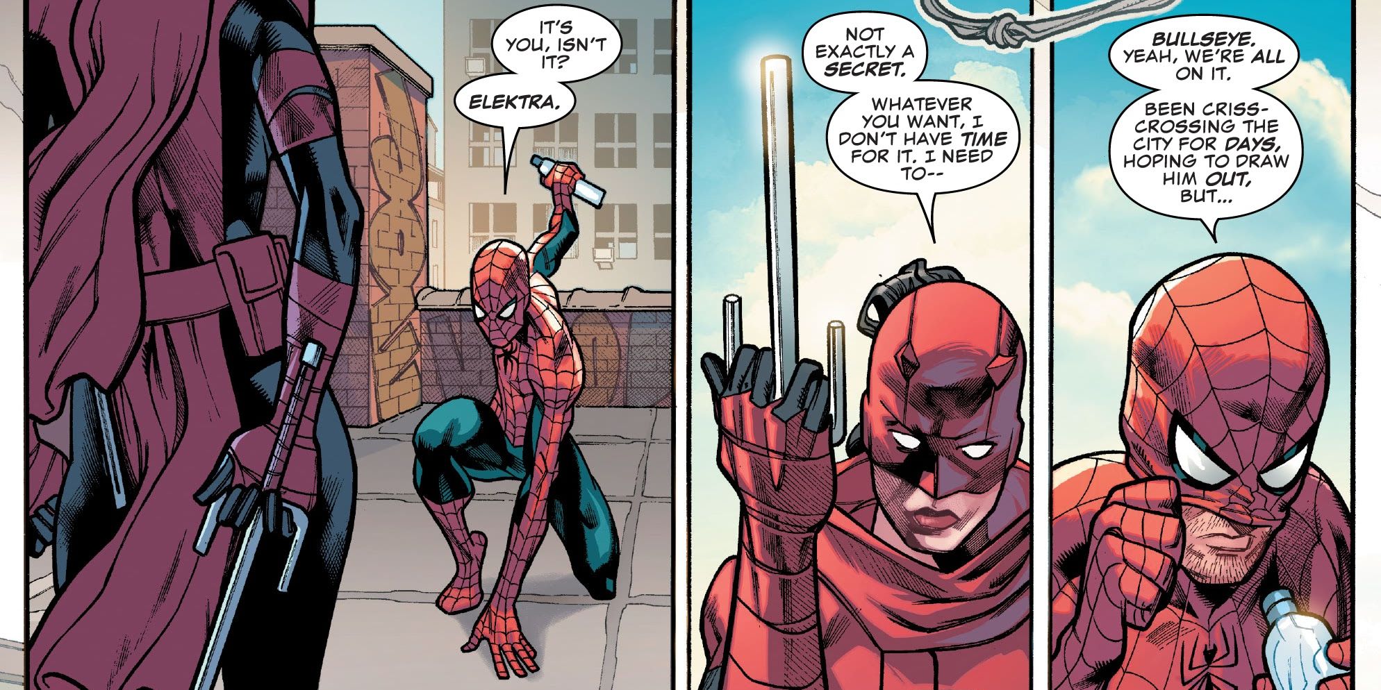 Spider-Man Talks to Elektra's Daredevil