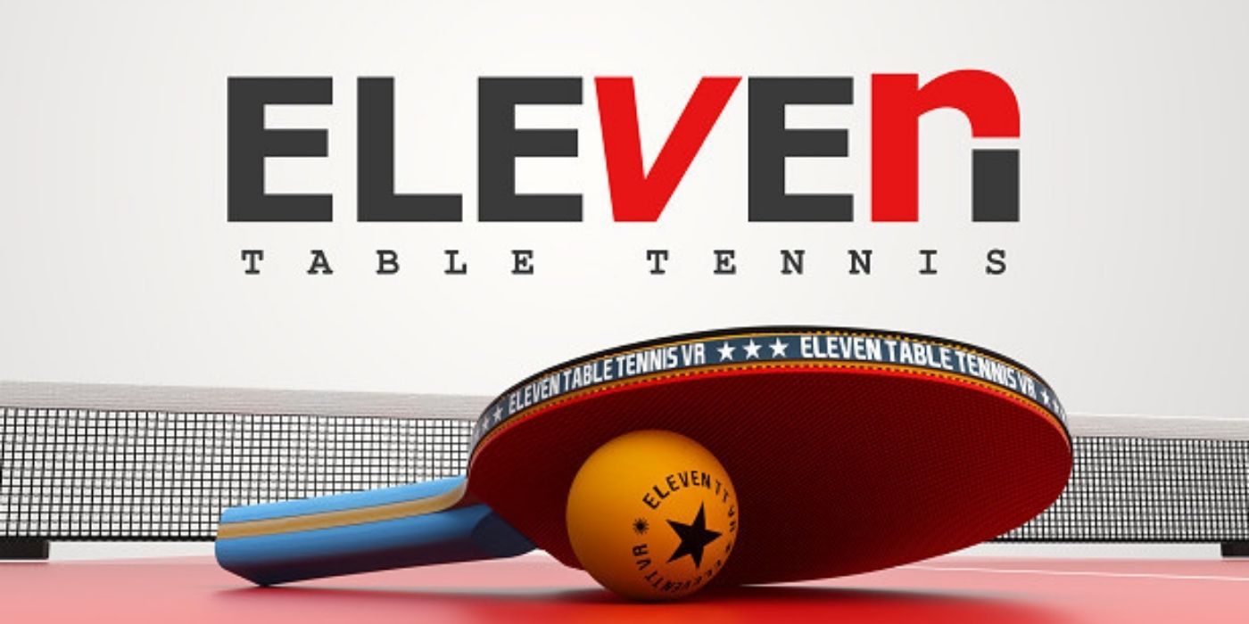Title card for the Eleven Table Tennis game showing a paddle with a ball underneath it.