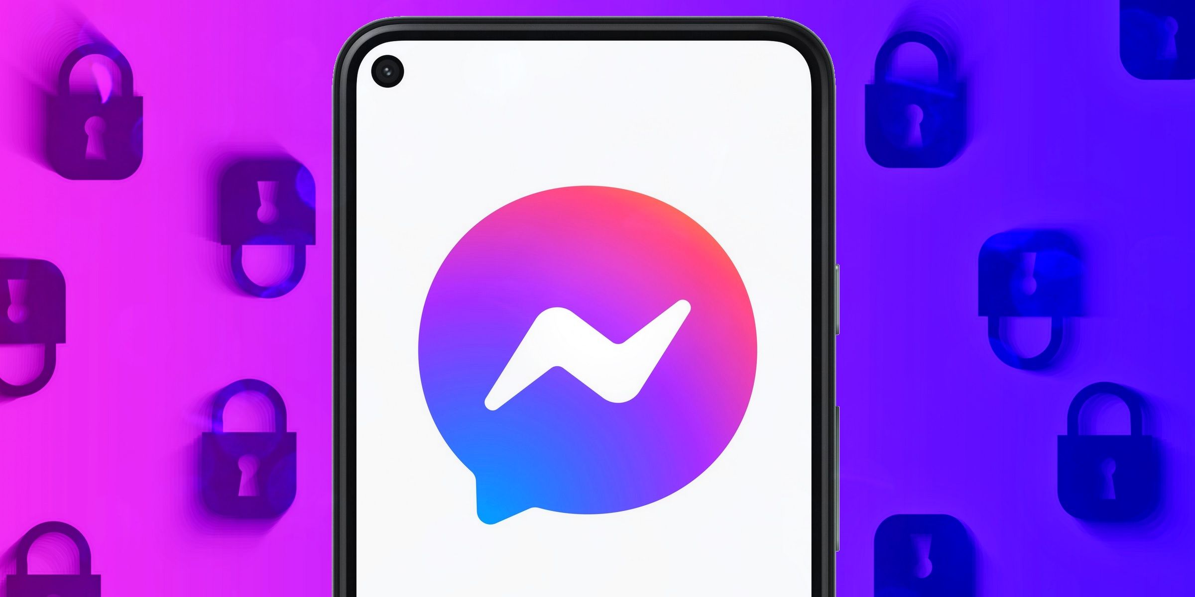 Facebook messenger logo on a smartphone screen