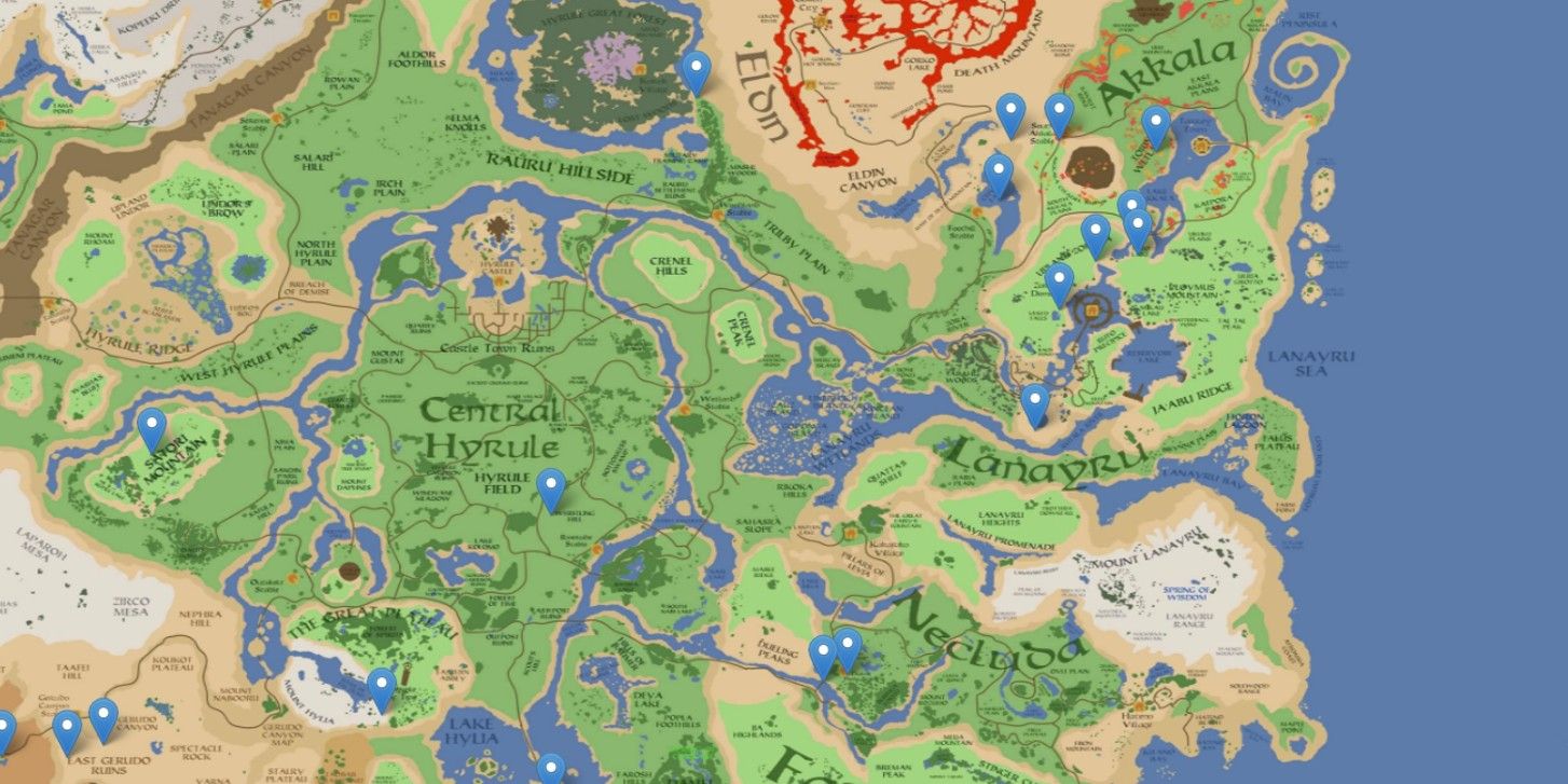 Fan Makes Legend Of Zelda Breath Of The Wild Map Of Hyrule Google Map