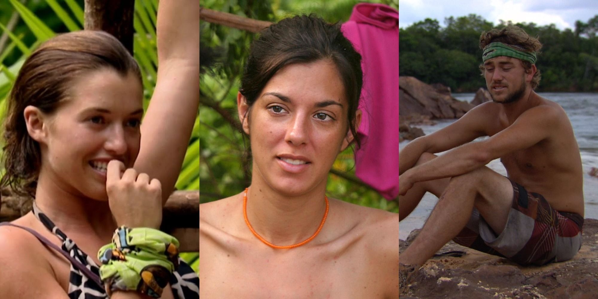 Three images side by side of Parvati Shallow, Jenna Morasca, and J.T. Thomas from Survivor