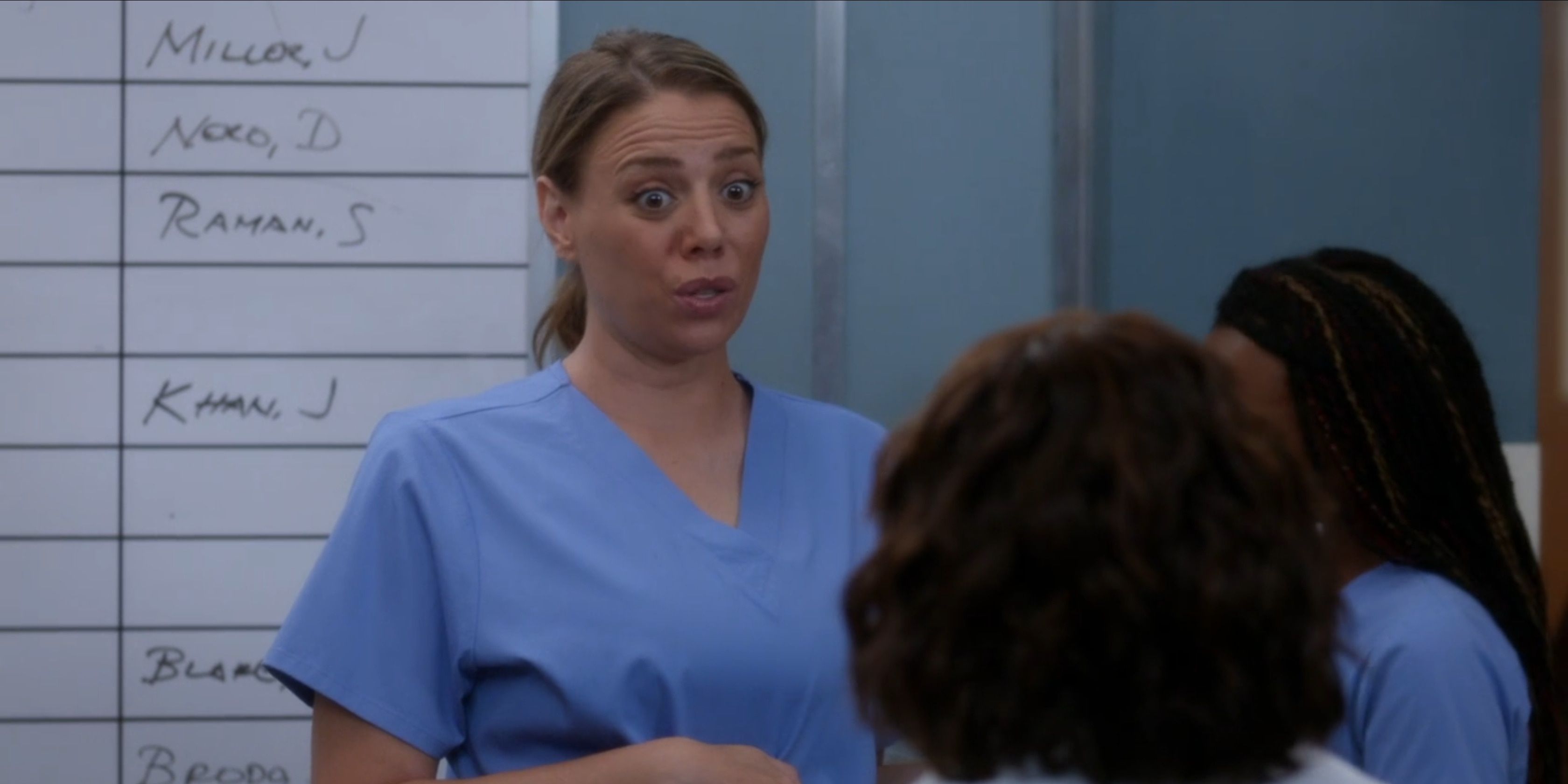 Image of the pregnant Nurse Frankie in Greys Anatomy.