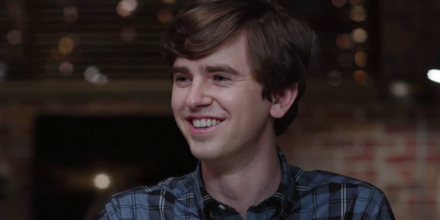 Freddie Highmore smiling in The Good Doctor