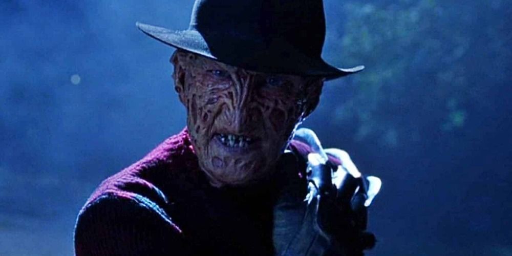 Freddy Krueger in A Nightmare On Elm Street glaring at the camera