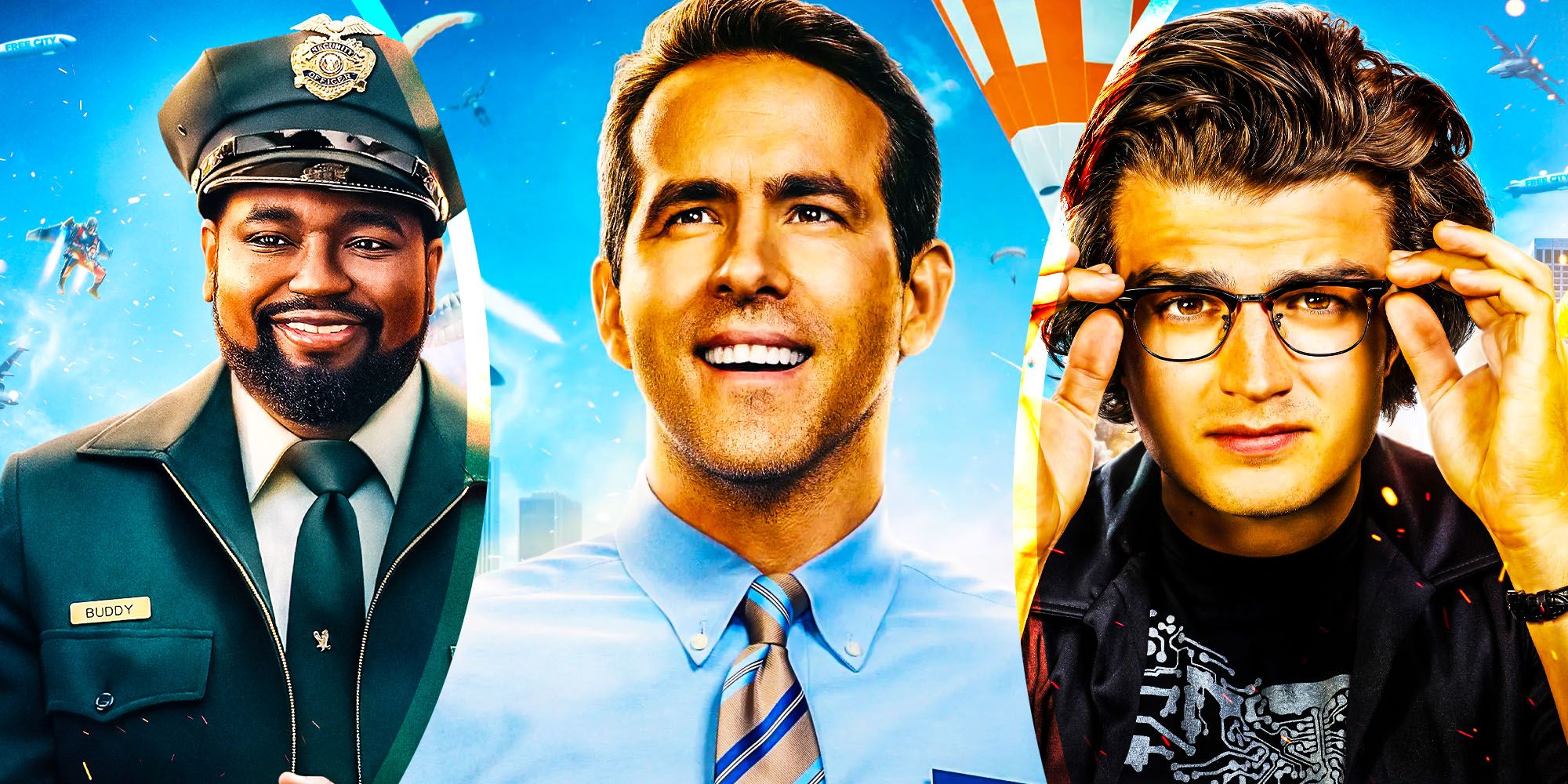 Free Guy cast and characters guide Ryan reynolds lil rel