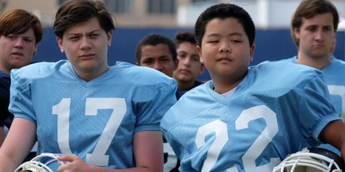 Eddie trying out for football in Fresh Off The Boat.