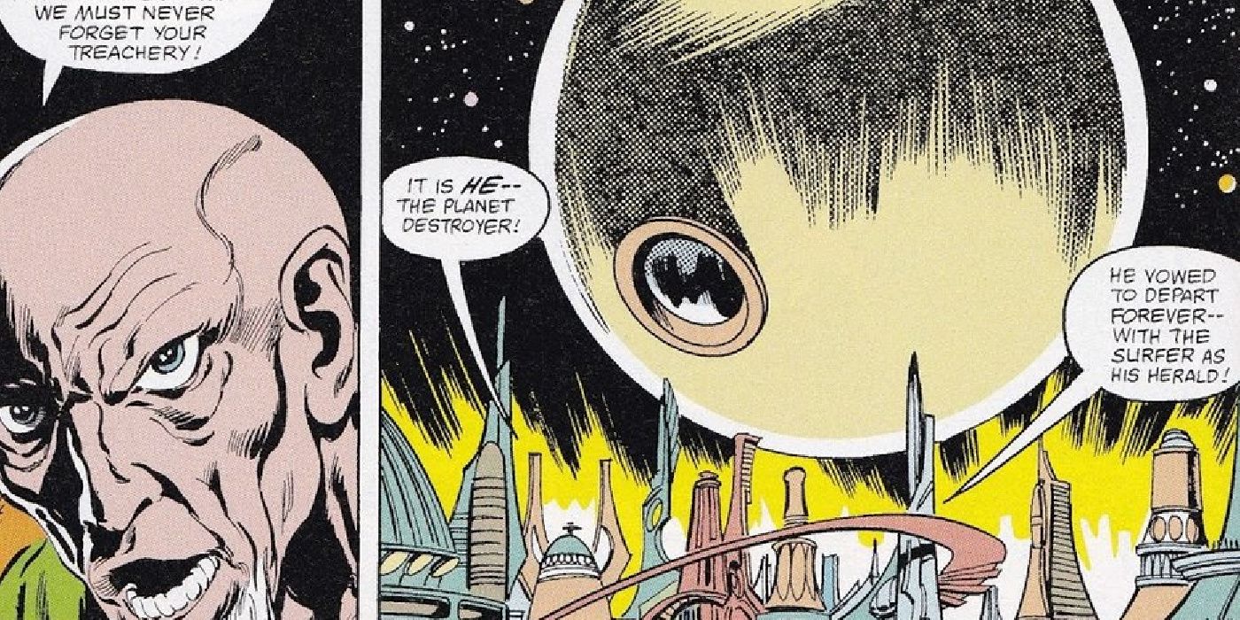 Galactus arrives at Zenn-La in Marvel Comics.