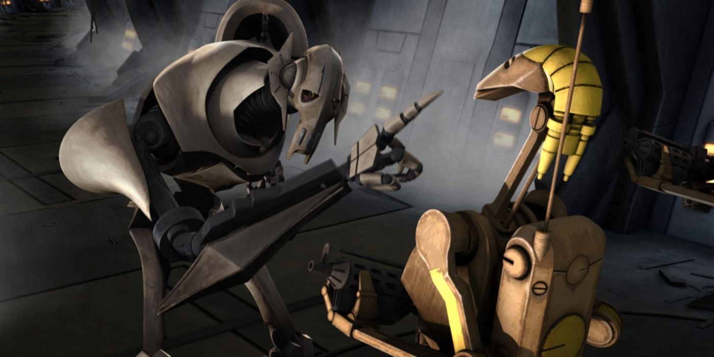 Imagem dividida de Kelleran Beq e Jar Jar Binks interpretados por Ahmed Best em Star Wars