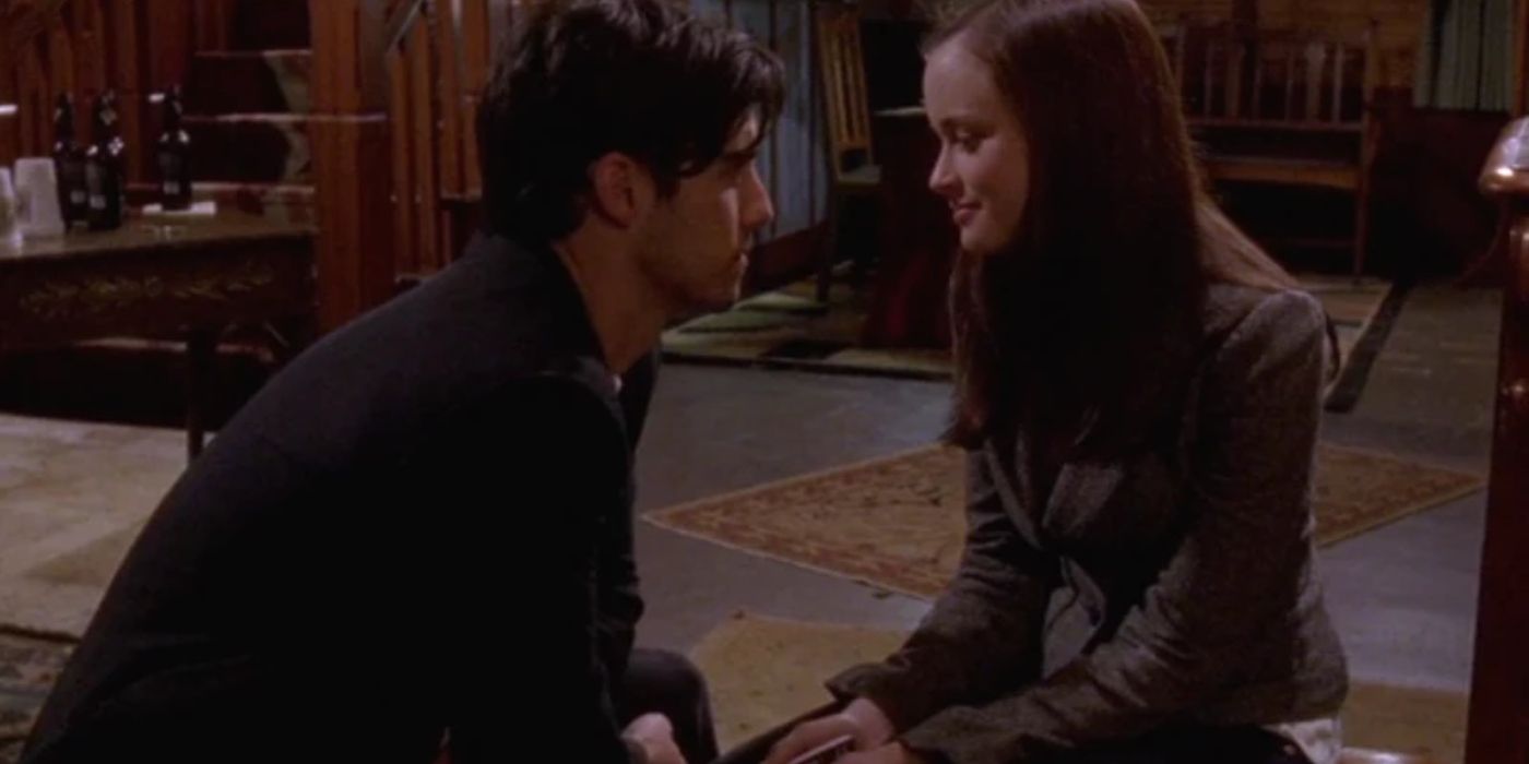 Jess and Rory talking on Gilmore Girls