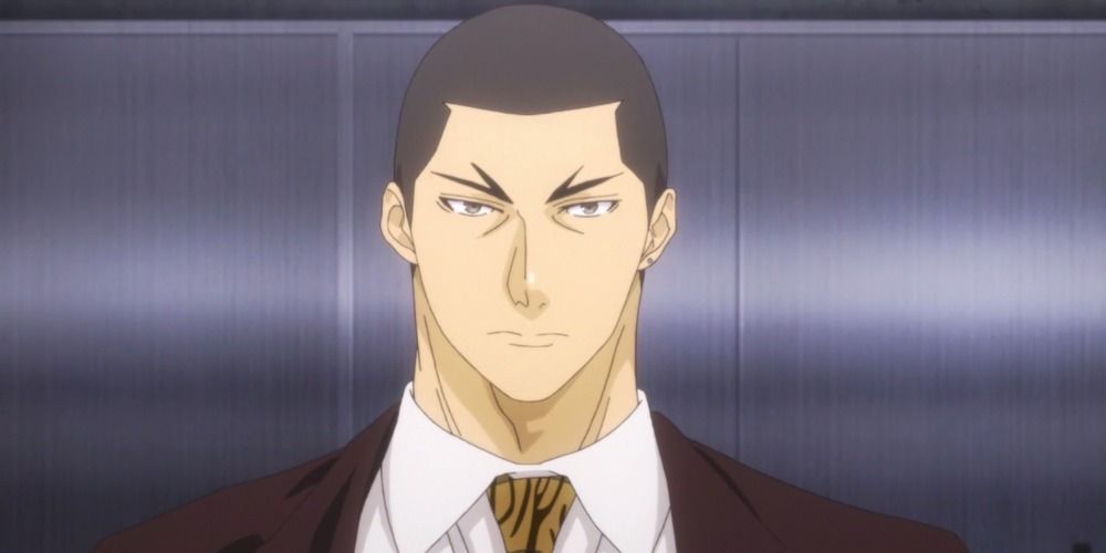 Gin Dojima from Food Wars staring straight ahead and looking stern.