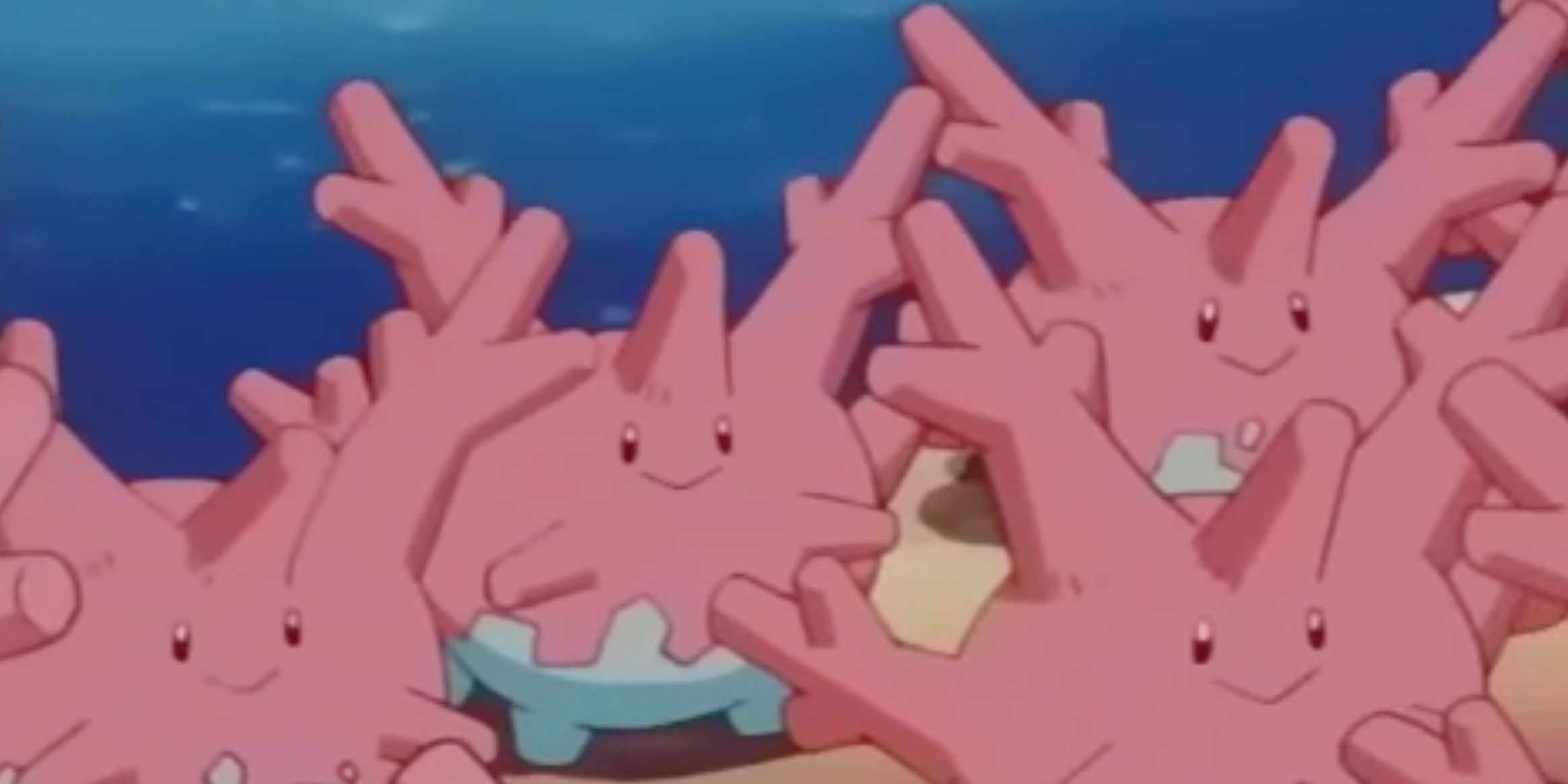 Giovanni's wonderfully pink Corsola in the Pokemon anime