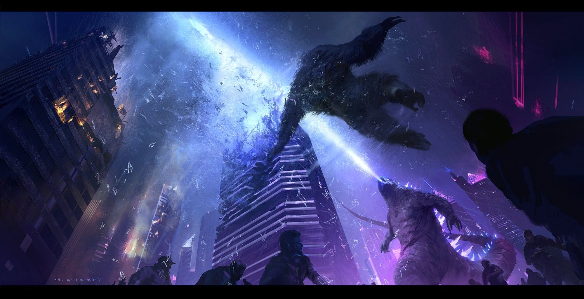 Godzilla vs Kong Hong Kong fight concept art below