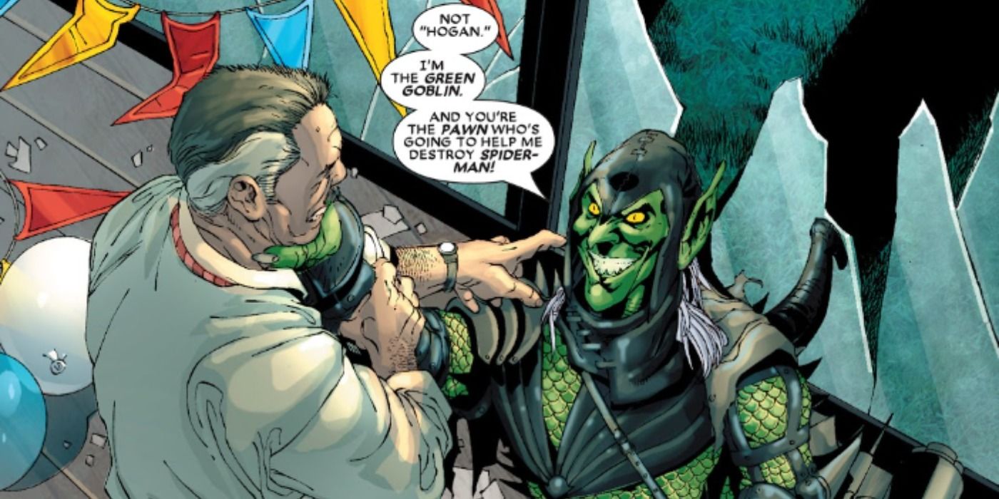Green Goblin menyapa J Jonah Jameson di buku komik House of M.