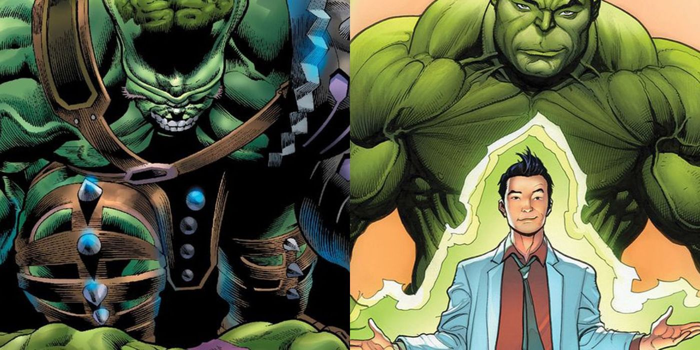 Green Scar Hulk and Totally Awesome Hulk.