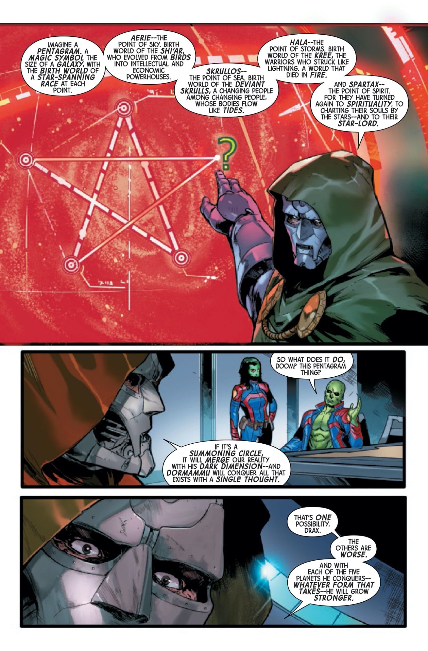 Doctor Doom discusses Dormmau's strategy
