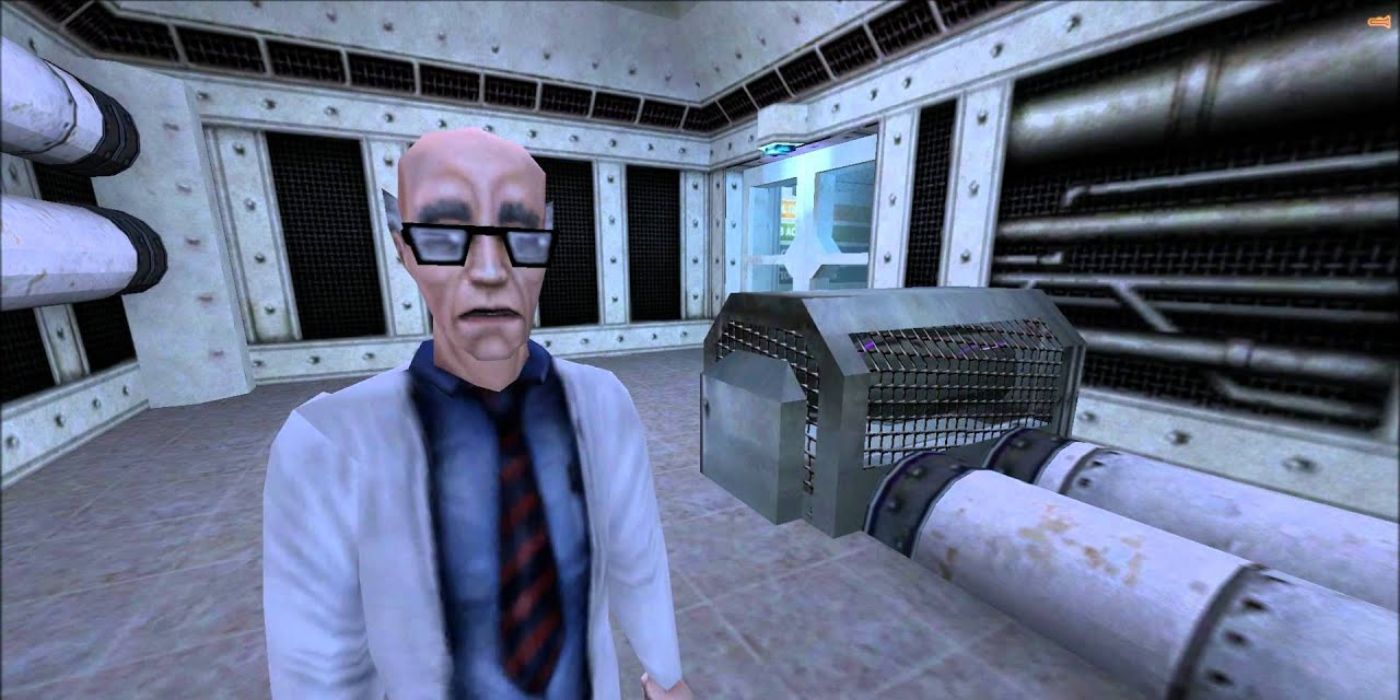 A scientist in the facility in the video game Half Life 1