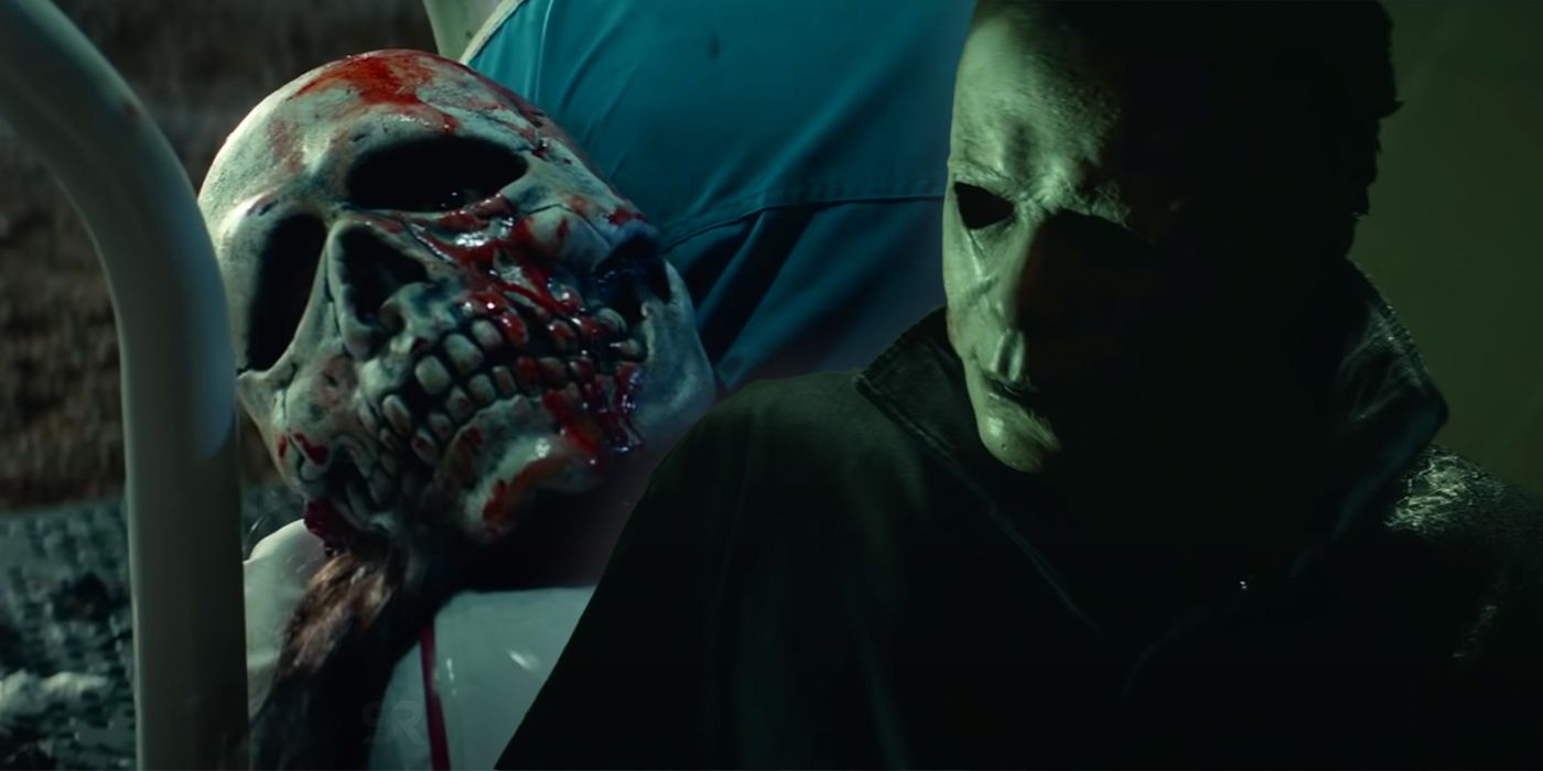 Michael Myers with the Silver Shamrock Mask in Halloween Kills