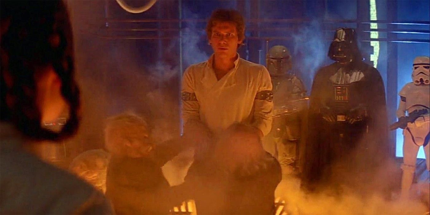 Han Solo prepares to get frozen in Carbonite
