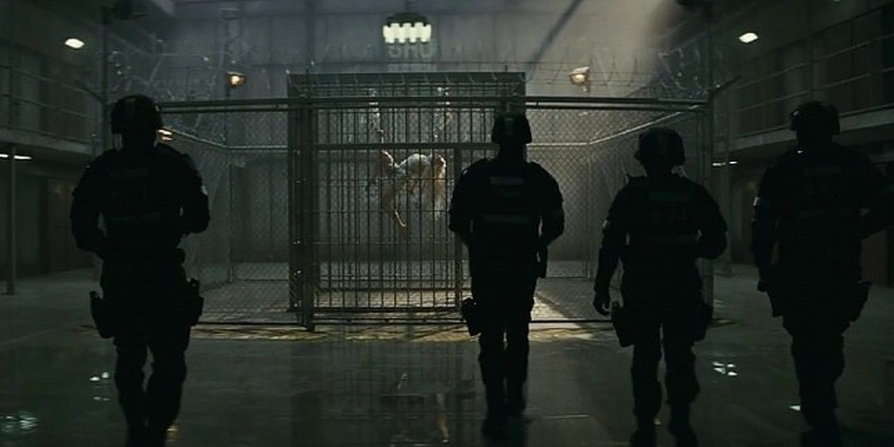 Harley Quinn&rsquo;s cage in Belle Reve in Suicide Squad