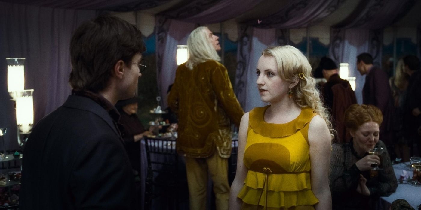 Luna talking to Harry at Bill and Fleur's wedding in Harry Potter and the Death Hallows Part 1