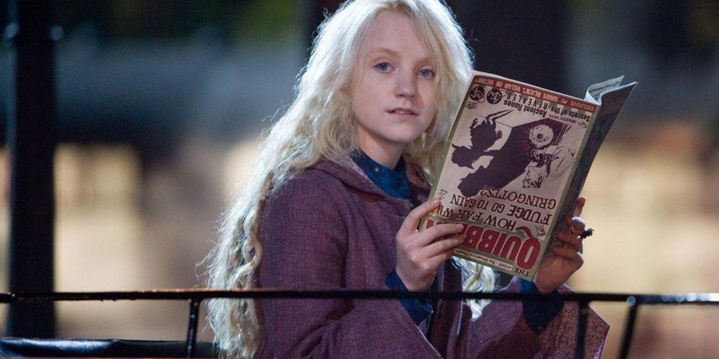 Luna Lovegood reading the Quibbler in Harry Potter and the Order of the Phoenix