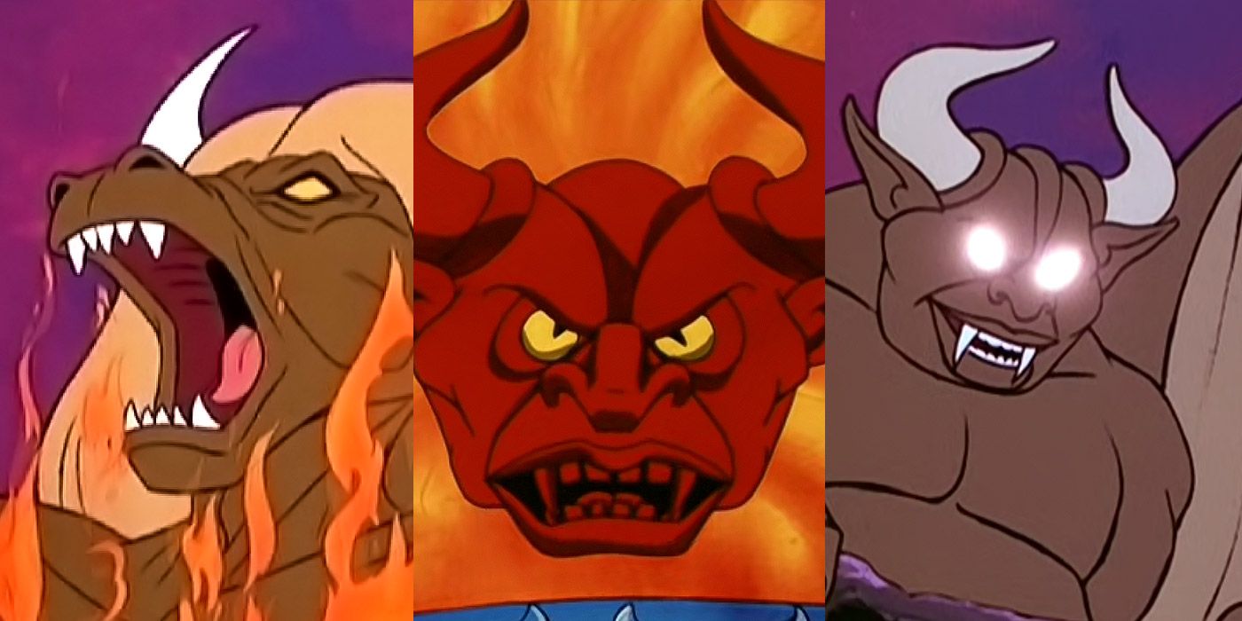 Split image of Molkrom, Kraal and Daimar the Demon from He-Man & The Masters of the Universe